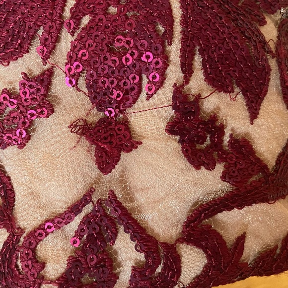 Dress the Population - Karen Plunging Lace Gown - Red - Size M - Picture 7 of 16